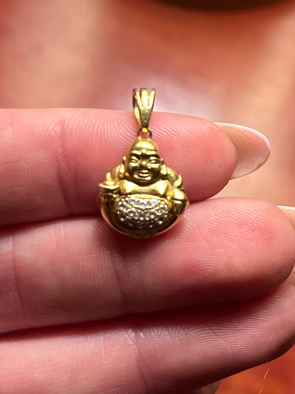 18k Gold & Diamond Buddha Talisman Pendant